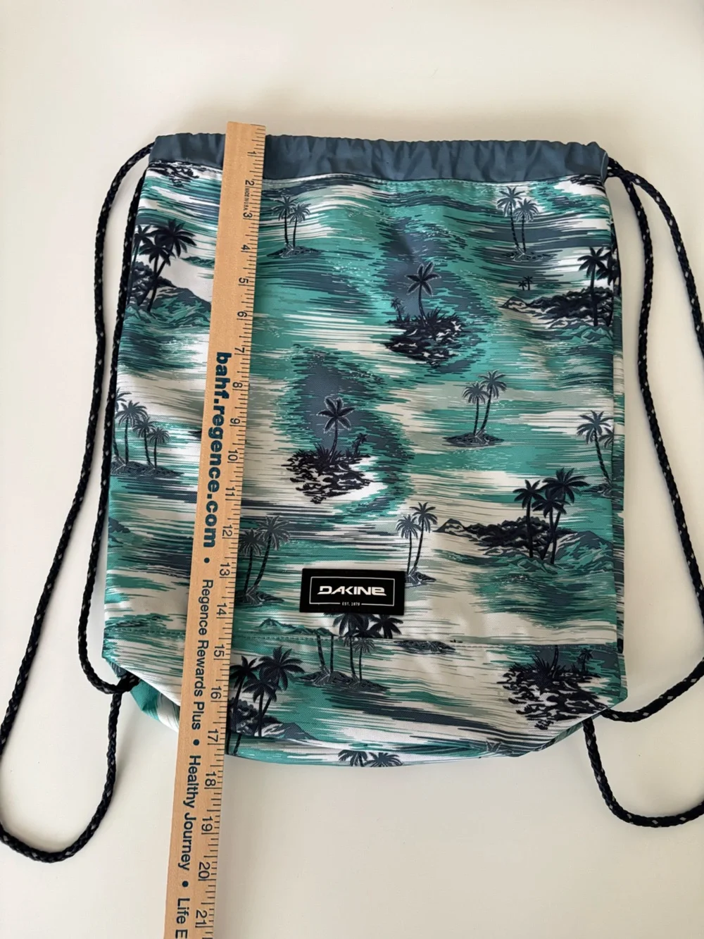 Dakine Teal, Navy & White Palm-Print Kids Swim Sack